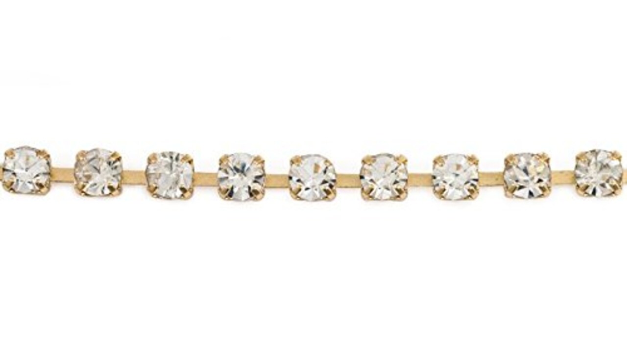 Crystal Rhinestone Cup Chain (Priced Per Foot) (3mm, Gold Plated) -